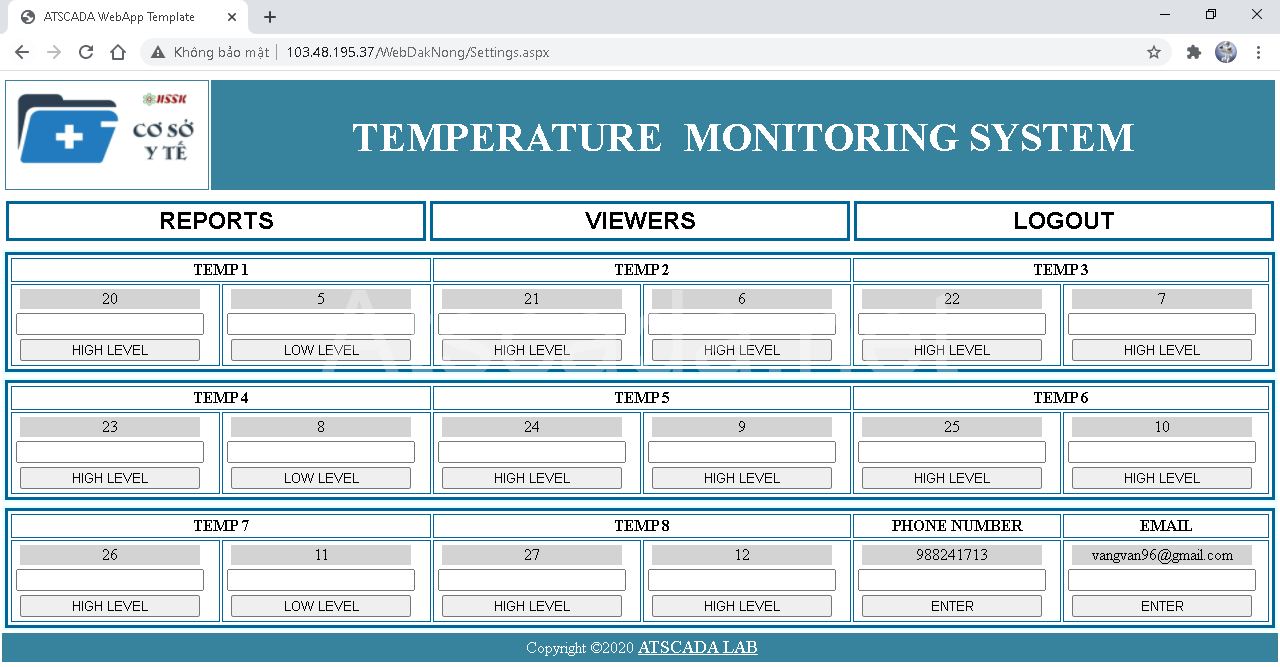 phần mềm giám sát nhiệt độ 