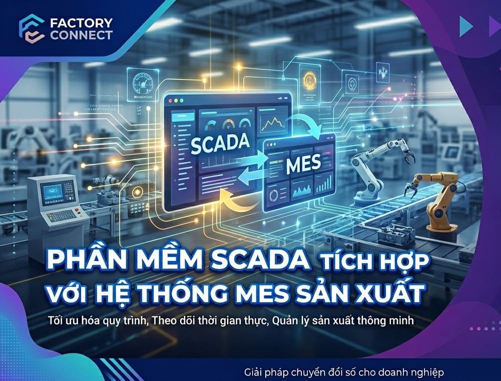 Phần mềm SCADA tích hợp với hệ hống MES sản xuất