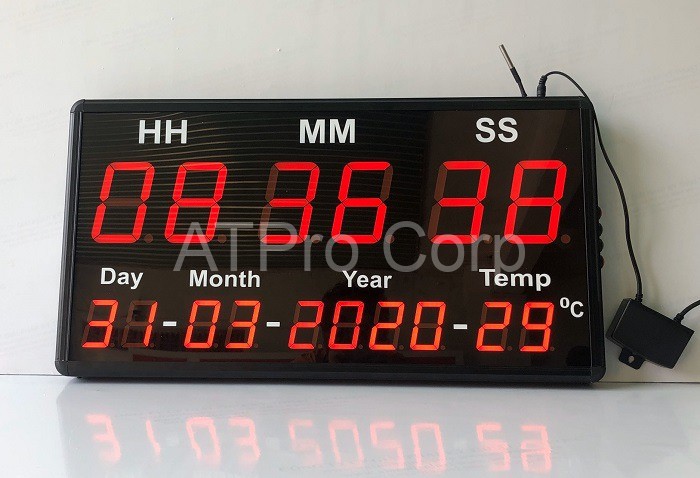 Đồng hồ LED treo tường mã ATC-HMS-D-T-S