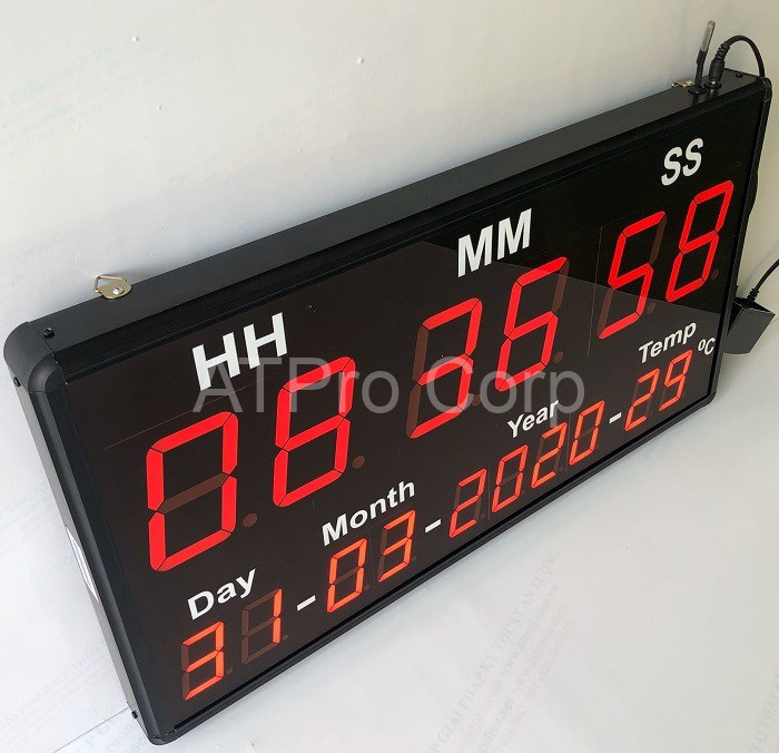 Đồng hồ LED hiển thị ngày tháng năm và nhiệt độ