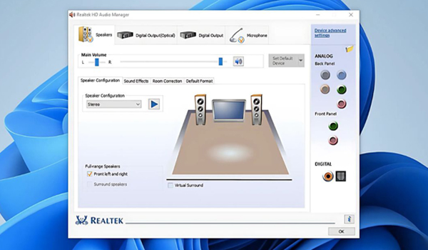Có nhiều nguyên nhân khiến máy tính không có Realtek HD Audio Manager