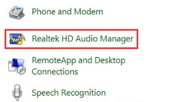 Hiển thị biểu tượng Realtek HD Audio Manager bị ẩn 