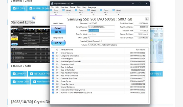 Good - Tốt (màu xanh): ổ cứng hoạt động bình thường