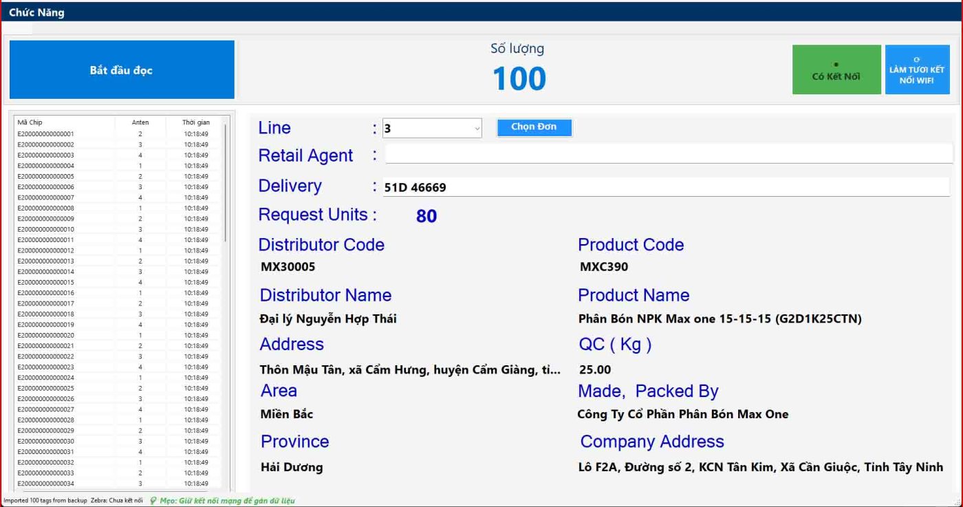 Phần mềm gán thẻ RFID