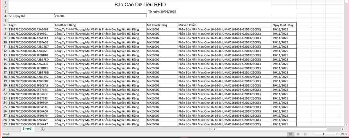 Phần mềm hỗ trợ xuất báo cáo ra file Excel 4
