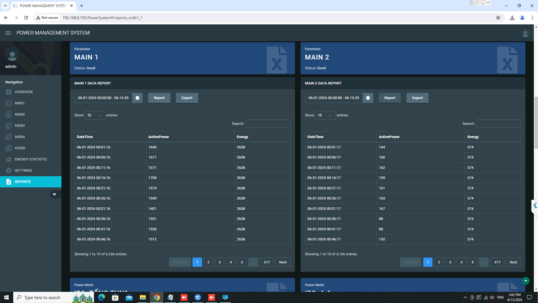 PHẦN MỀM GIÁM SÁT QUẢN LÝ ĐIỆN NĂNG PMS- CTY TOTO VIỆT NAM