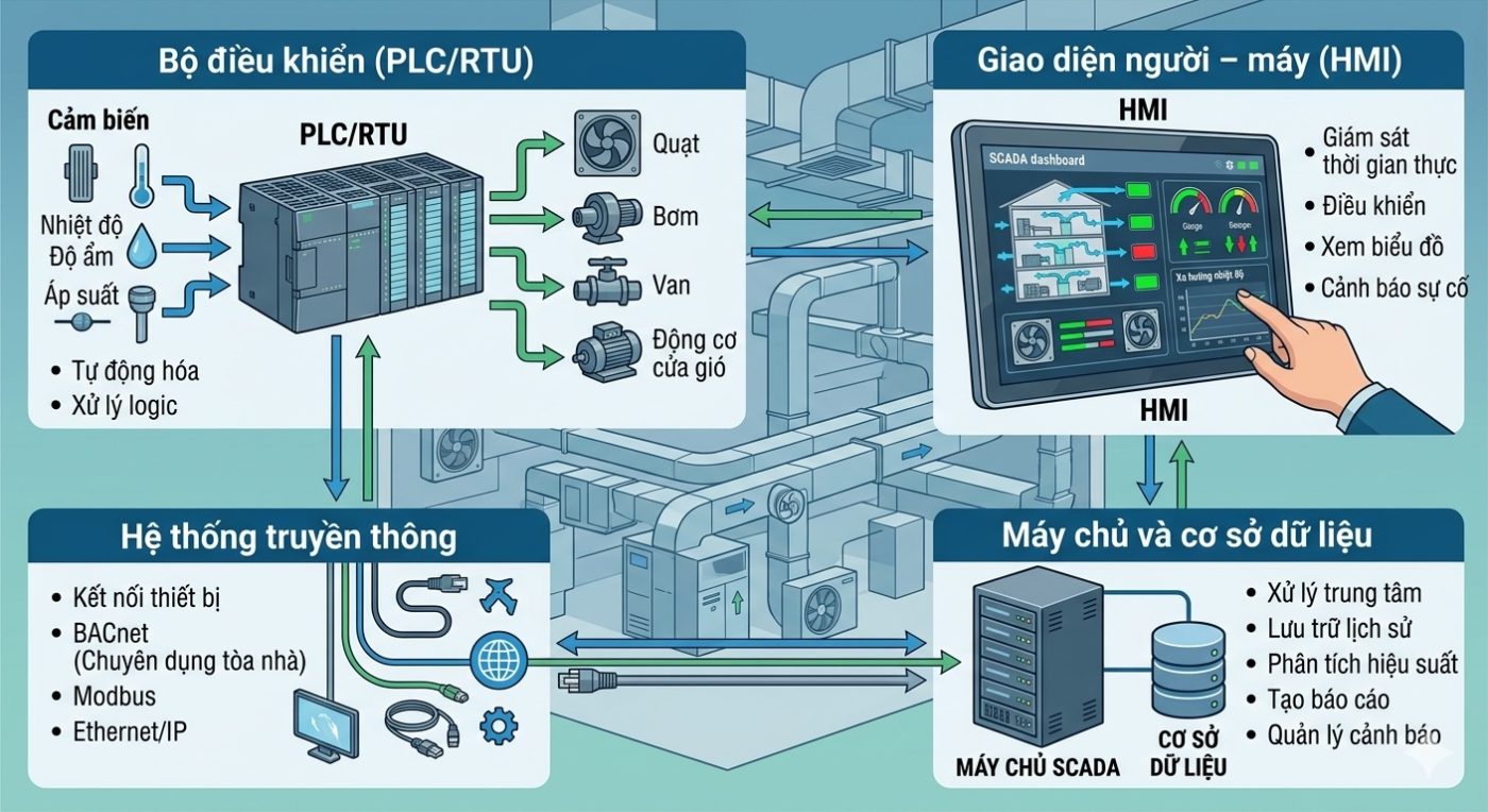 Hệ thống SCADA điều hành hệ thống thông gió HVAC tòa nhà