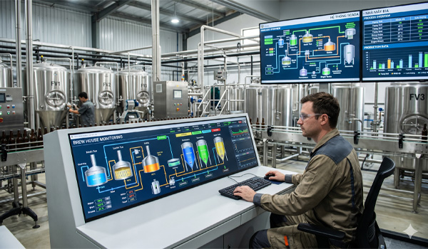 Giao diện phần mềm giúp người vận hành theo dõi & điều khiển hệ thống