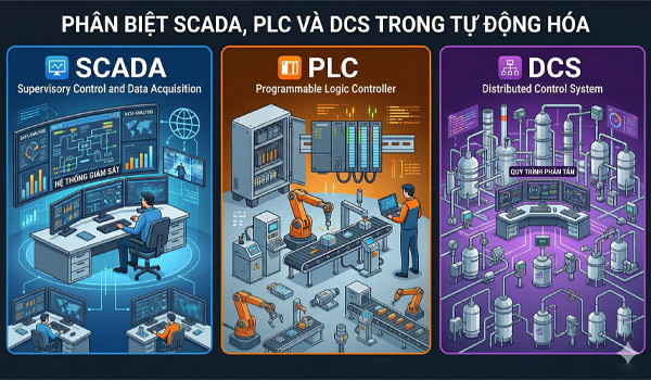 Phân biệt SCADA, PLC và DCS trong tự động hóa