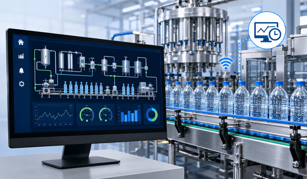 Hệ thống SCADA trong nhà máy nước ngọt giúp giám sát dây chuyền sản xuất thời gian thực