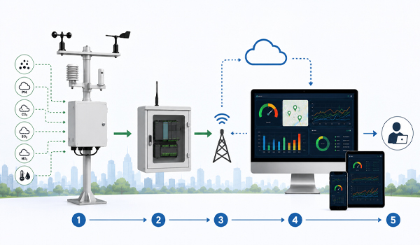 Quy trình hoạt động của hệ thống SCADA quan trắc môi trường không khí