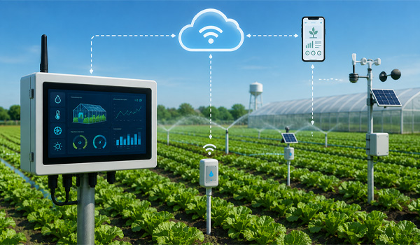 SCADA IoT giúp giám sát nhiệt độ - độ ẩm, theo dõi dinh dưỡng đất, điều khiển nhà kính từ xa