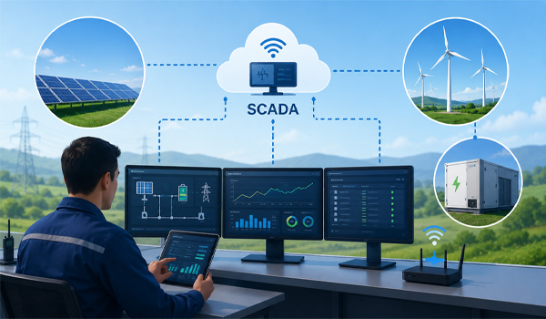 SCADA trong năng lượng tái tạo cho phép điều khiển, vận hành từ xa
