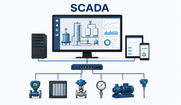 SCADA là hệ thống giám sát, điều khiển & thu thập dữ liệu theo thời gian thực