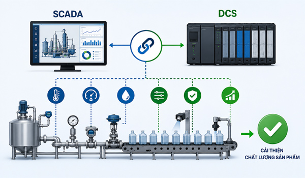SCADA kết hợp với DCS giúp kiểm soát chất lượng theo thời gian thực