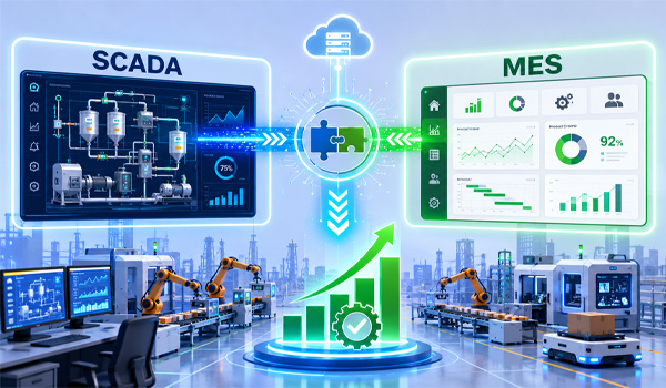 Tích hợp SCADA với hệ thống MES tối ưu hóa hiệu suất sản xuất
