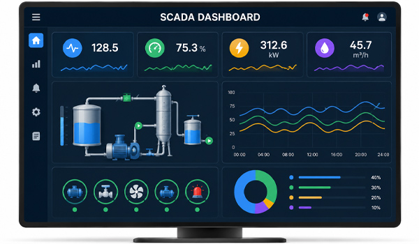Dashboard là giao diện hiển thị tập trung các thông số quan trọng của nhà máy