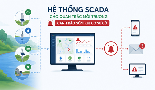 Hệ thống SCADA có khả năng thiết lập ngưỡng cảnh báo cho từng thông số môi trường