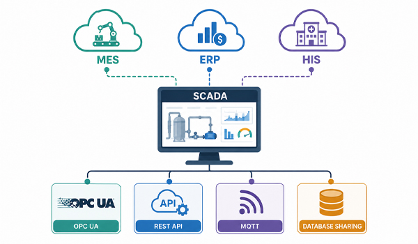 Các phương thức kết nối SCADA với MES, ERP & HIS