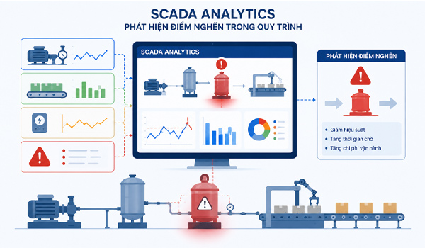 SCADA Analytics giúp phát hiện điểm nghẽn trong dây chuyền