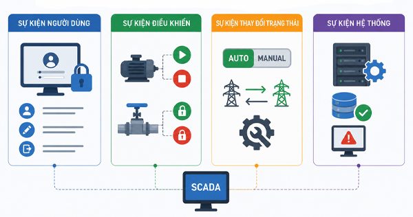 Các loại sự kiện thường được ghi nhận trong SCADA