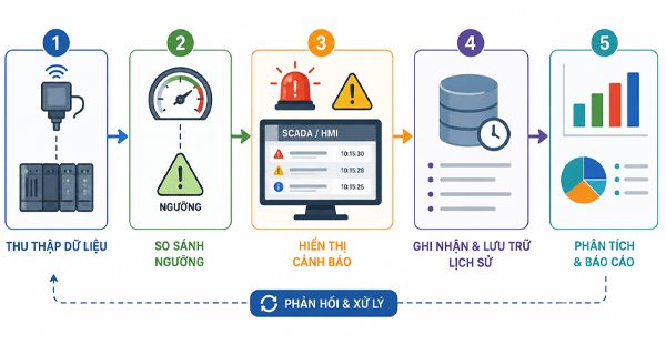 Quy trình quản lý cảnh báo và sự kiện trong SCADA