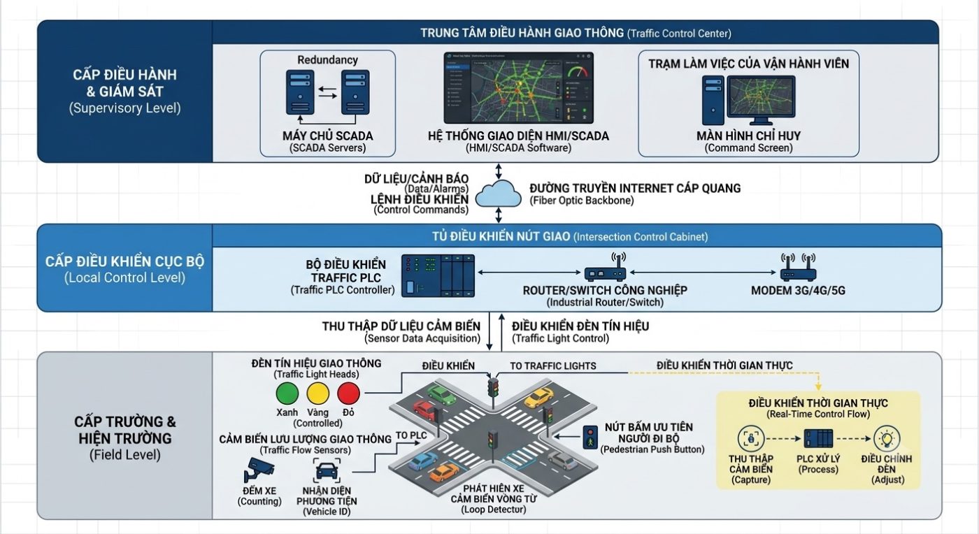 SCADA điều khiển đèn tín hiệu giao thông theo thời gian thực
