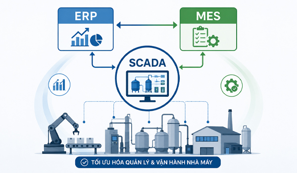 Tích hợp SCADA với ERP/MES tối ưu hóa quản lý và vận hành nhà máy