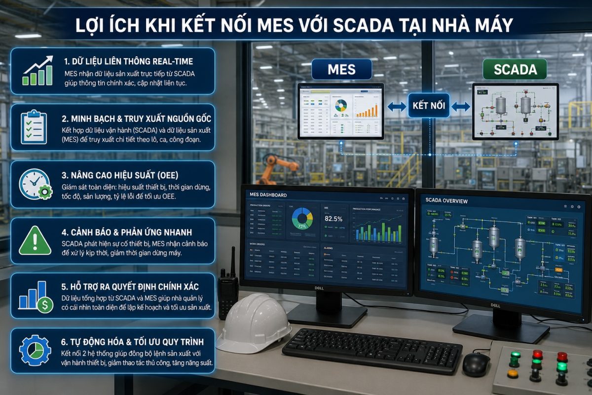 MES kết nối với SCADA như thế nào?
