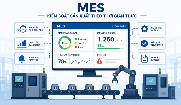 MES hỗ trợ kiểm soát sản xuất theo thời gian thực