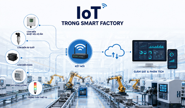 IoT kết nối các thiết bị, máy móc, cảm biến với mạng Internet để thu thập & trao đổi dữ liệu
