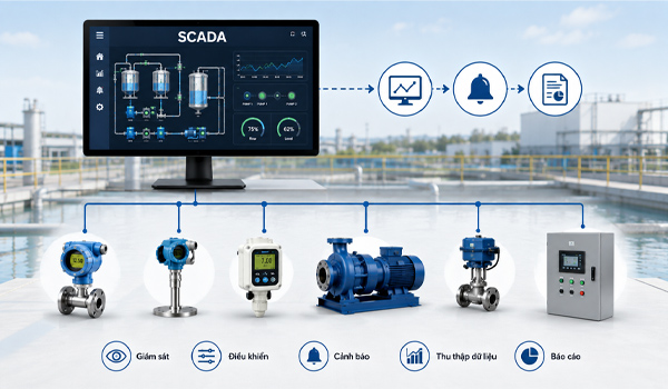 SCADA quản lý trực tiếp các thiết bị & quy trình tại hiện trường